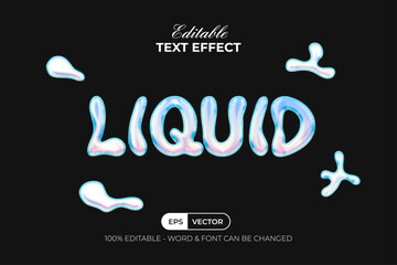 Liquid Text Effect Style. Editable Text Effect.