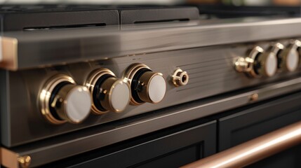 4k ad-ready close-up showcasing a stylish, innovative stove knob lock for enhanced kitchen safety
