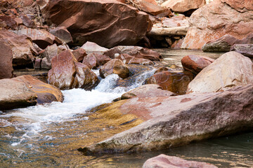 Small Rapids Around Boulders in Virgin River © tamifreed