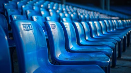 Fototapeta premium Stadium seats basking in soft sunlight
