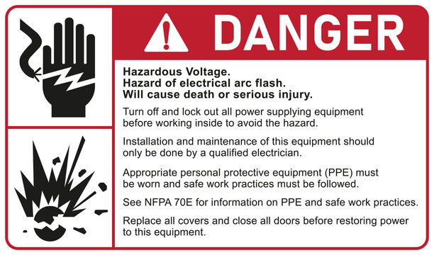 Danger High-Voltage Label Hazardous-Voltage arc flash
