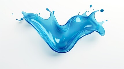 A vibrant, high-resolution image of a blue liquid splash, conveying movement and fluidity, isolated on a white background