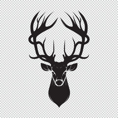 Deer icon symbol, vector illustration on transparent background