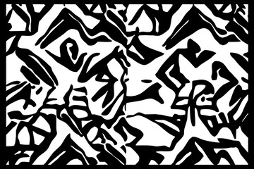 Abstract black and white pattern. For use in graphics. Minimalist illustration for printing on wall decorations