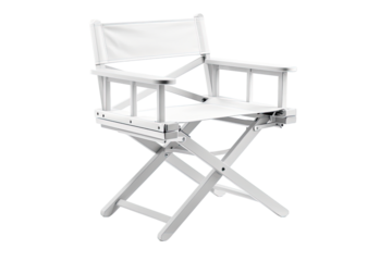 white directors chair isolated on transparent