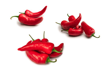 Red hot chili pepper isolated on a white background.