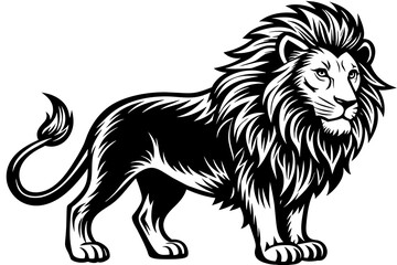 lion silhouette vector art illustration
