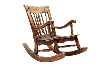 wooden rocking chair isolated on Transparent
