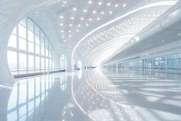 White hall at airport - modern architecture