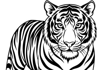 tiger silhouette vector art illustration
