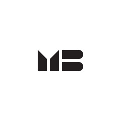 MB monogram logo with modern contemporary style - black and white.