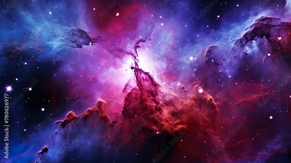 Wall mural capture the awe-inspiring combination of colors and movements of interstellar gas clouds in this spa