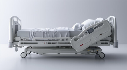 Modern Hospital Bed Isolated Image