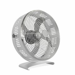 3D illustration of a compact fan on a white backdrop