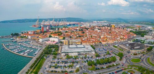 Aerial view of Slovenian town Koper