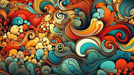 Fototapeta premium Cartoon flow element: play of swirling shapes.