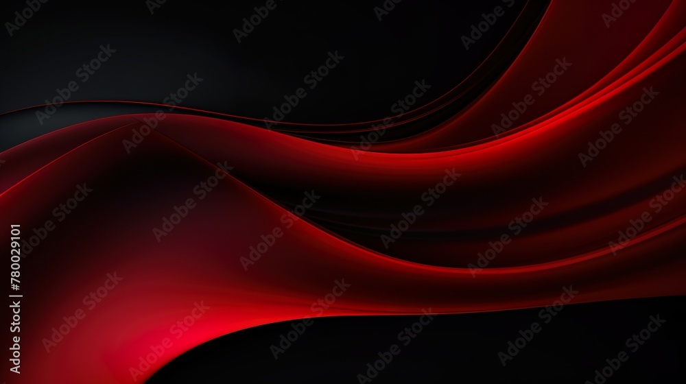 Wall mural artistic representation of fluidity, this image presents red silk-like waves that ebb and flow on a 
