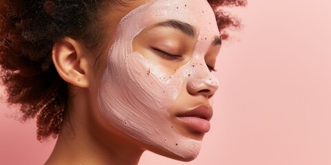 Cream mask on woman face