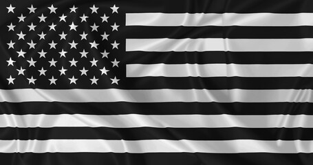 Black American flag waving in the wind © Alexprint