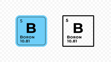 Boron, chemical element of the periodic table vector design