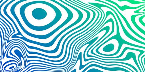 Psychedelic vortex pattern on transparent background. Blue-green background in the style of the 60s, 70s for web design, covers, presentations. Vector illustration