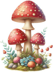 Enchanted Fungi Forest: Dive into a Whimsical World of Watercolor Mushroom - Perfect for Nature Lovers and Art Aficionados