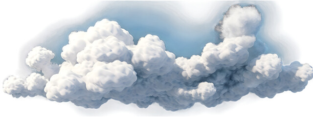 Full cloudscape soft ozon on transparent PNG background - obrazy, fototapety, plakaty