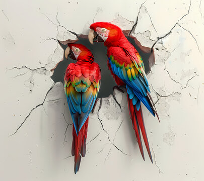 3D Break Through Parrots Tumbler Wrap Generated by AI