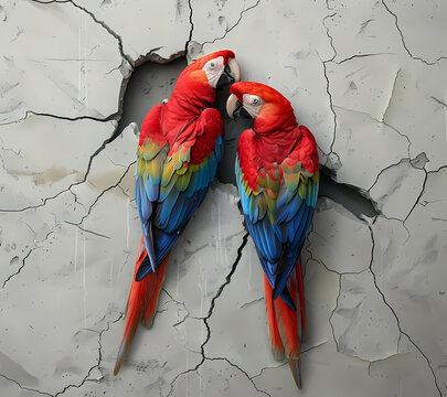 3D Break Through Parrots Tumbler Wrap Generated by AI