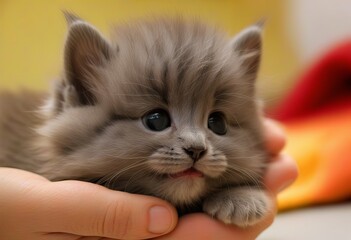 Capturing the Cuteness of a Gray Kitten Up Close