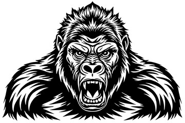 gorilla silhouette vector art illustration