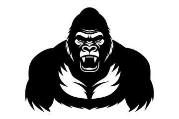 gorilla silhouette vector art illustration