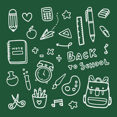 back to school doodles.Back to School banner with hand draw doodle background. Vector illustration.