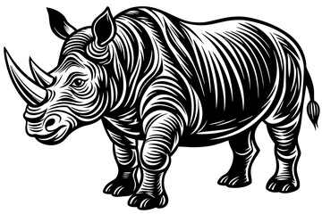 Fototapeta na wymiar rhinoceros silhouette vector art illustration
