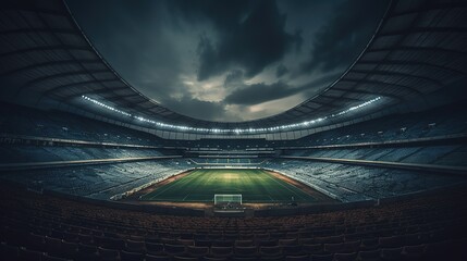 Football field. Generative ai image.