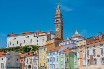 Cathedral in Piran overlooking the old town, Slovenia