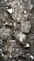 Shattered Glass Texture: Abstract Gray Broken Surface