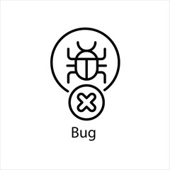 Bug  Icon Symbol vector graphics.