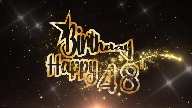 Invitation Gold Color Creative Logo Videos, Celebration of 48 Years Birthday Day