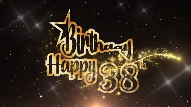Invitation Gold Color Creative Logo Videos, Celebration of 38 Years Birthday Day