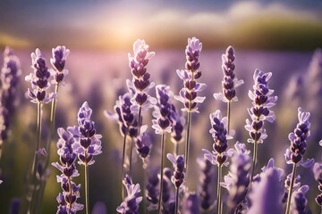 lavender flowers in the morning