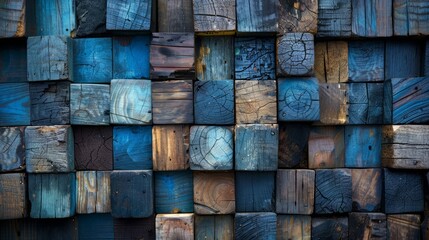 Colorful wooden block mosaic texture
