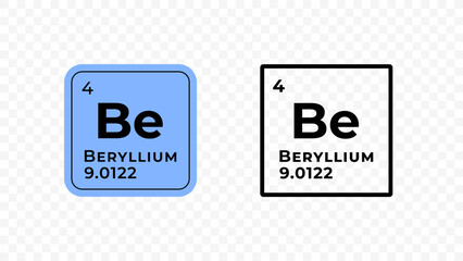 Beryllium, chemical element of the periodic table vector design - obrazy, fototapety, plakaty