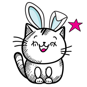 recommend clip art: Cute kittens with bunny ear