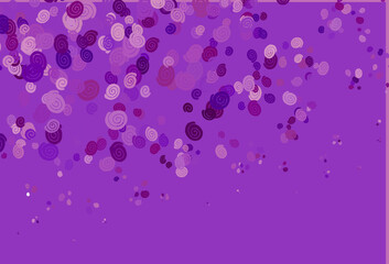 Light Purple vector background with curved circles.