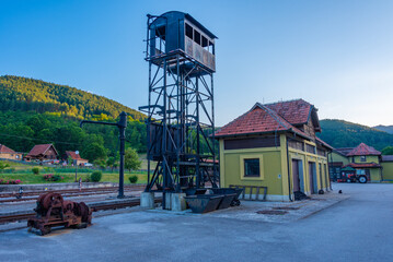 Sunset view over Sargan eight train station in Mokra Gora, Serbi