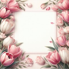Obraz premium pink rose frame