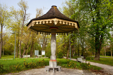 Przepiękny park miejski w Toruniu, Poland