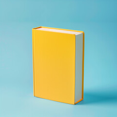 Yellow book on blue surface