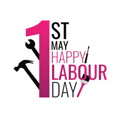 Labour day 1st may post design template - obrazy, fototapety, plakaty